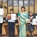 हिन्दी ओलम्पियाड में गोल्ड मेडल जीतने वाले सी.एम.एस. के मेधावी छात्र सम्मानित