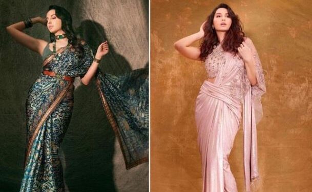 ‘दिलबर गर्ल’ ने साड़ी में ढाया कहर, देखें नोरा के बेस्ट Saree Look