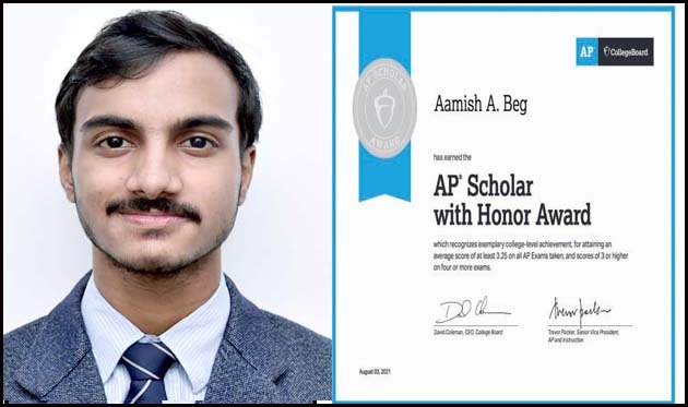 अमेरिकी कालेज बोर्ड द्वारा सी.एम.एस. छात्र ‘एपी स्कॉलर विद ऑनर’ अवार्ड से सम्मानित