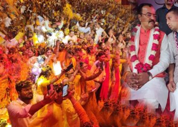 अपरिमेय श्याम प्रभु जी के आह्वान पर इस्कॉन मंदिर मे धूम-धाम से मनाया गया “फूलों की होली महा महोत्सव”