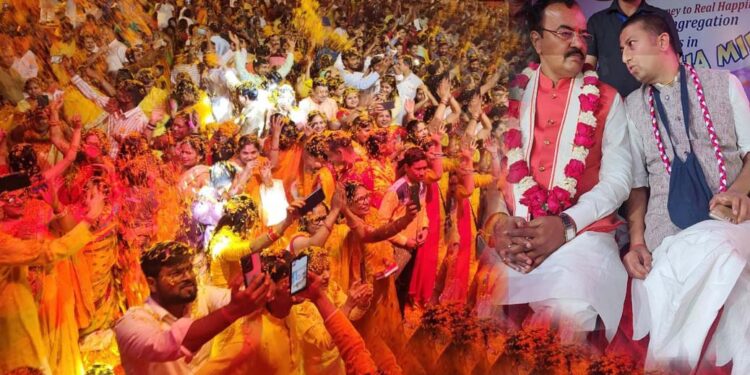 अपरिमेय श्याम प्रभु जी के आह्वान पर इस्कॉन मंदिर मे धूम-धाम से मनाया गया “फूलों की होली महा महोत्सव”