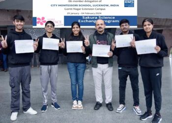 जापान से स्वदेश लौटे सी.एम.एस. छात्र दल का भव्य स्वागत
