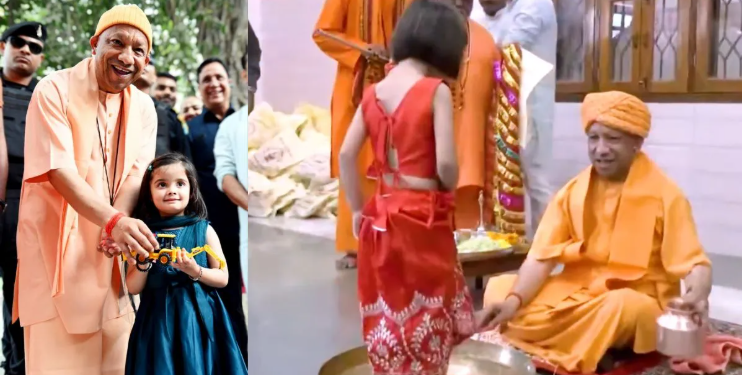 CM योगी ने गोरखनाथ मंदिर में किया कन्या पूजन, राम नवमी पर प्रदेशवासियों को दी शुभकामनाएं