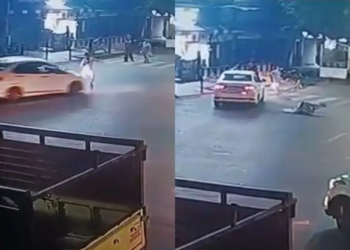 सिगरा साजन तिराहा हादसा: आरोपी कार चालक की तलाश में जुटी पुलिस, CCTV फुटेज से की जा रही पहचान