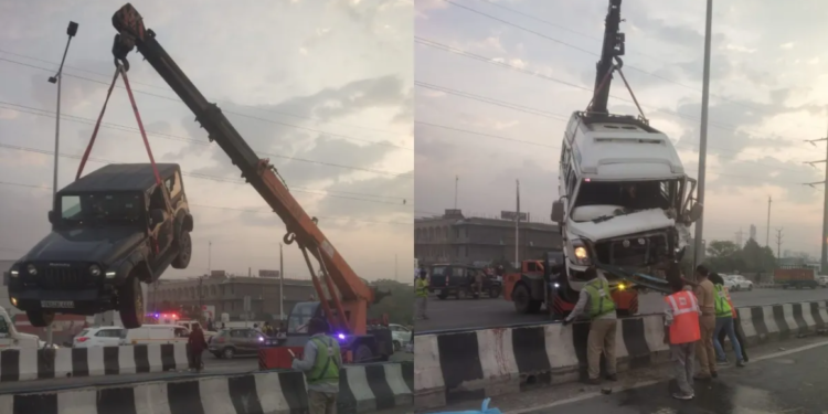 GHAZIABAD ROAD ACCIDENT: एक्सप्रेसवे पर मौत की रफ्तार, खड़े थार और बाइक सवारों को बस ने रौंदा