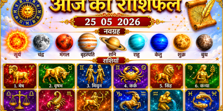 आज के दिन का संपूर्ण विवरण: 25 मई 2026, सोमवार के दिन का संपूर्ण विस्तृत राशिफल और आज के विशेष ज्योतिषीय संयोगों की विस्तृत जानकारी