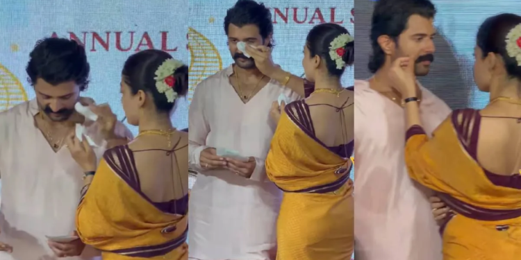 Vijay Deverakonda और Rashmika Mandanna का Telangana के Thummanpeta में दिखा खास अंदाज