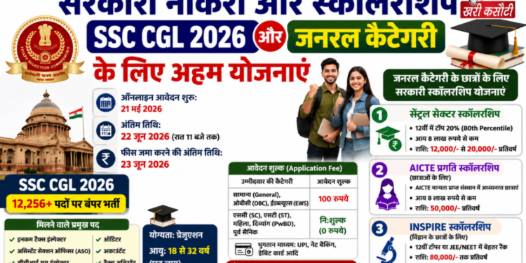 सरकारी नौकरी और स्कॉलरशिप SSC CGL 2026 और जनरल कैटेगरी के लिए अहम योजनाएं