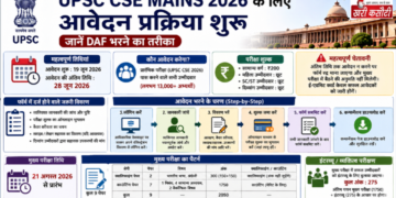 UPSC CSE Mains 2026 के लिए आवेदन प्रक्रिया शुरू, जानें DAF भरने का तरीका