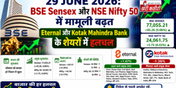 29 June 2026: BSE Sensex और NSE Nifty 50 में मामूली बढ़त, Eternal और Kotak Mahindra Bank के शेयरों में हलचल