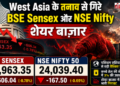 West Asia के तनाव से गिरे BSE Sensex और NSE Nifty शेयर बाज़ार