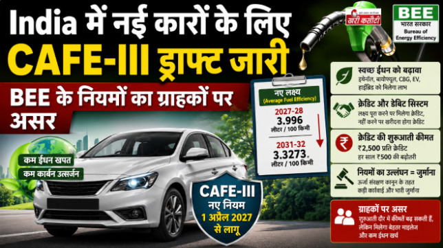 India में नई कारों के लिए CAFE-III ड्राफ्ट जारी, BEE के नियमों का ग्राहकों पर असर