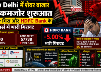 New Delhi में शेयर बाजार की कमजोर शुरुआत, Nifty गिरा और HDFC Bank के शेयरों में भारी गिरावट