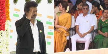 Chennai में स्वतंत्रता दिवस समारोह: CM Vijay के माता-पिता के साथ नजर आईं Trisha Krishnan