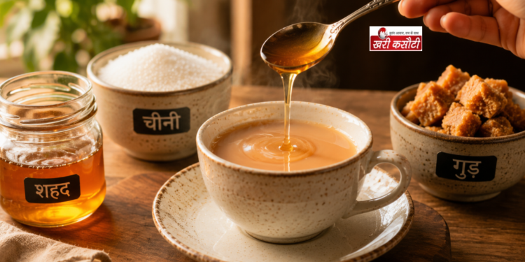 चाय में चीनी, गुड़ या शहद: जानें क्या वाकई बेहतर हैं मीठे के विकल्प