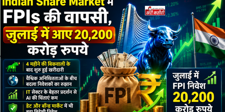 Indian Share Market में FPIs की वापसी, जुलाई में आए 20,200 करोड़ रुपये