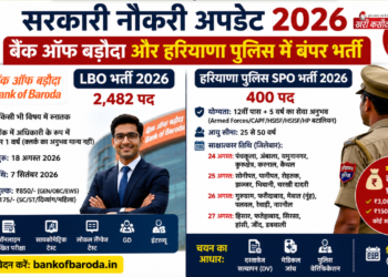 सरकारी नौकरी अपडेट 2026: बैंक ऑफ बड़ौदा और हरियाणा पुलिस में बंपर भर्ती