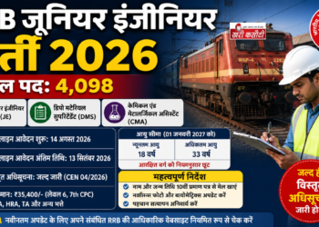RRB जूनियर इंजीनियर भर्ती 2026