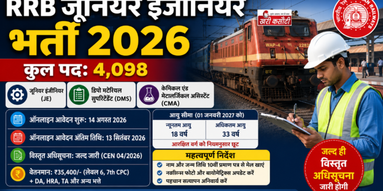RRB जूनियर इंजीनियर भर्ती 2026