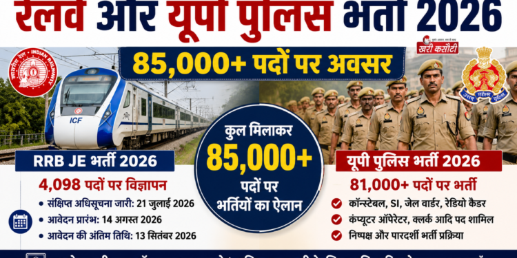 रेलवे और यूपी पुलिस भर्ती 2026: 85,000+ पदों पर अवसर