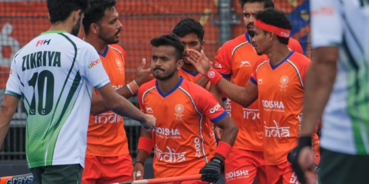 Hockey World Cup 2026 में India ने Pakistan को 5-3 से हराया, Harmanpreet Singh की कप्तानी में Top-8 में प्रवेश