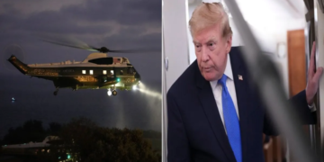 Washington National Airport पर Marine One और Envoy Air का विमान आमने-सामने