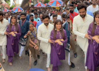 Mumbai में Ritesh Deshmukh और Genelia D’Souza ने किए लालबागचा राजा के दर्शन
