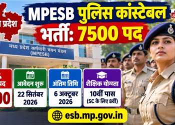 MPESB पुलिस कांस्टेबल भर्ती: 7500 पदों के लिए आवेदन शुरू