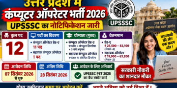 उत्तर प्रदेश में कंप्यूटर ऑपरेटर पदों पर भर्ती का नोटिफिकेशन जारी