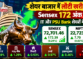 शेयर बाजार में बिकवाली के बीच लौटी खरीदारी, Sensex 172 अंक चढ़ा; IT और PSU Bank शेयरों में तेजी