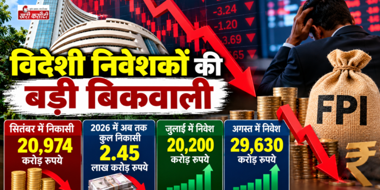 विदेशी निवेशकों की बड़ी बिकवाली