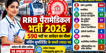 RRB पैरामेडिकल भर्ती 2026: 590 पदों पर आवेदन का मौका, नर्सिंग सुपरिंटेंडेंट के सबसे ज्यादा पद