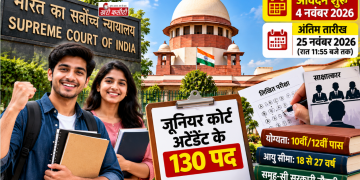 Supreme Court में 10वीं पास युवाओं के लिए सरकारी नौकरी, जूनियर कोर्ट अटेंडेंट के 130 पदों पर भर्ती; 4 नवंबर से आवेदन