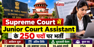 Supreme Court में Junior Court Assistant के 250 पदों पर भर्ती, 28 अक्टूबर तक आवेदन; 35,400 रुपये शुरुआती वेतन