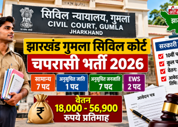Jharkhand Gumla Civil Court Recruitment 2026: 10वीं पास युवाओं के लिए चपरासी के 17 पदों पर भर्ती, 56,900 रुपये तक मिलेगा वेतन