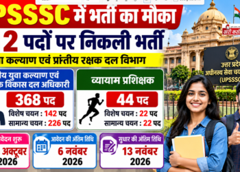 UPSSSC में 412 पदों पर भर्ती का मौका, 16 अक्टूबर से आवेदन शुरू; जानें योग्यता, चयन प्रक्रिया और सैलरी