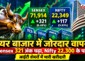 शेयर बाजार में जोरदार वापसी, Sensex 321 अंक चढ़ा और Nifty 22,300 के पार; आईटी शेयरों में भारी खरीदारी